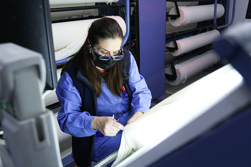 working at textile